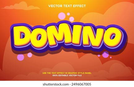 Vector 3d text effect domino title style