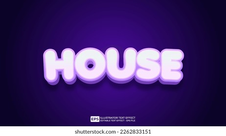 Vector 3d text effect font editable text effect house