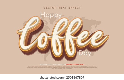 vector 3d text effect international day of coffee lettering 04