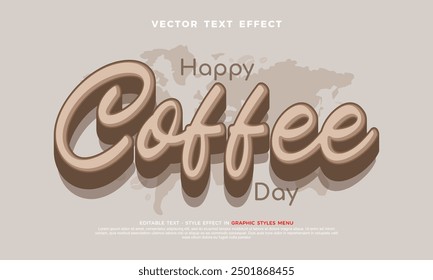 vector 3d text effect international day of coffee lettering 02