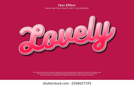 Vector 3d text effect lovely title style