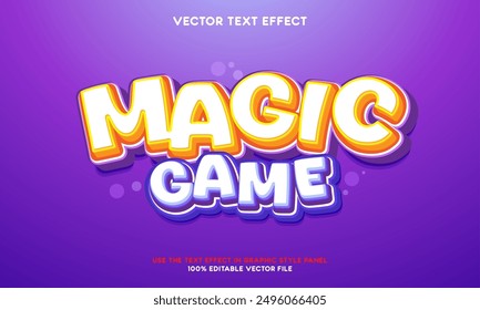 Vector 3D efecto de texto mágico juego estilo de título