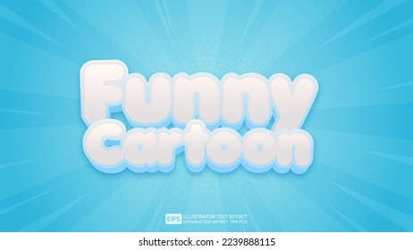 Vector 3D Text funny cartoon  editable text effect font