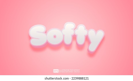 Vector 3D Text softy editable text effect font