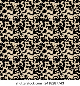 vector 3d texture seamless ornamental pattern on black background