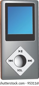 vector of 3D thin mp3 player