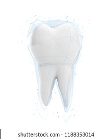 vector 3d tooth for dental medicine. on a white background