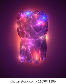 vector 3d tooth for dental medicine. on a pink background
