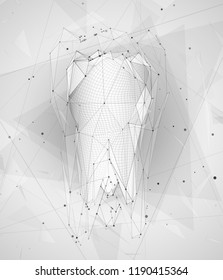 vector 3d tooth for dental medicine. on a white background
