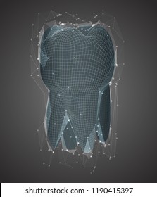 vector 3d tooth for dental medicine. on a background