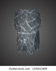 vector 3d tooth for dental medicine. on a background