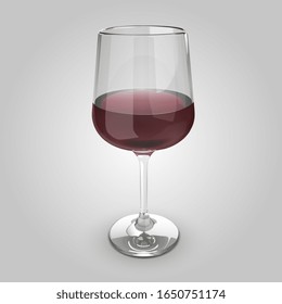 Vector 3D Transparent Glass Of Wine illustration - Isolated