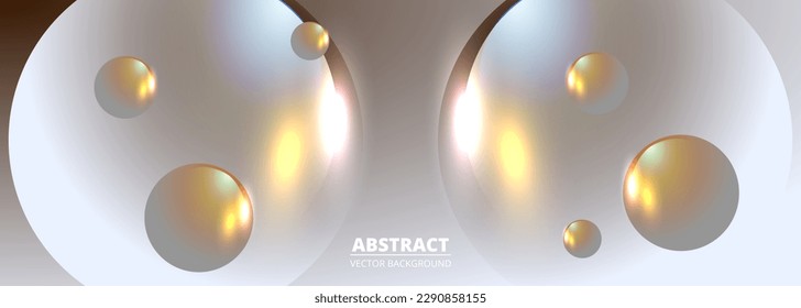Vektor 3d transparente Kugeln und Bälle. Abstrakte moderne Banner geometrische dreidimensionale Vektorgrafik. Vektorgrafik