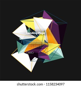 Vector 3d triangle abstract background, polygonal geometric modern design