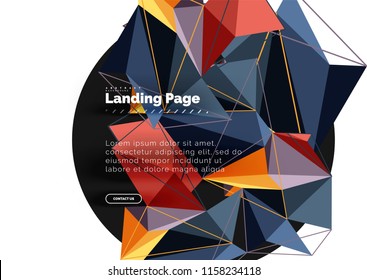 Vector 3d triangle abstract background, polygonal geometric modern design