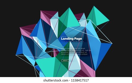 Vector 3d triangle abstract background, polygonal geometric modern design