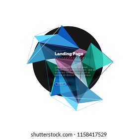 Vector 3d triangle abstract background, polygonal geometric modern design