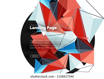 Vector 3d triangle abstract background, polygonal geometric modern design