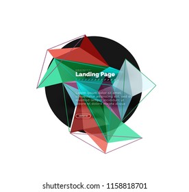 Fondo abstracto del triángulo vectorial 3d, diseño moderno geométrico poligonal