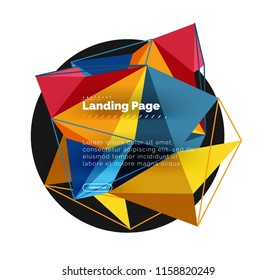 Vector 3d triangle abstract background, polygonal geometric modern design