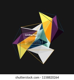 Vector 3d triangle abstract background, polygonal geometric modern design