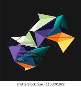 Vector 3d triangle abstract background, polygonal geometric modern design