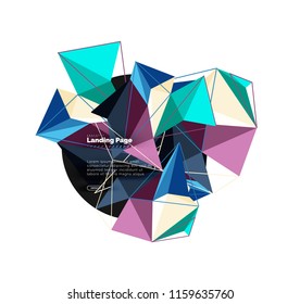 Vector 3d triangle abstract background, polygonal geometric modern design