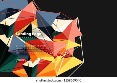 Vector 3d triangle abstract background, polygonal geometric modern design