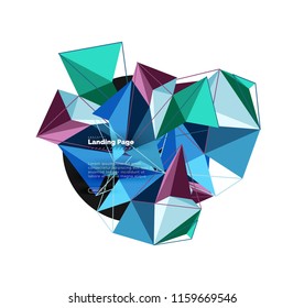 Vector 3d triangle abstract background, polygonal geometric modern design