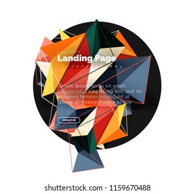 Vector 3d triangle abstract background, polygonal geometric modern design