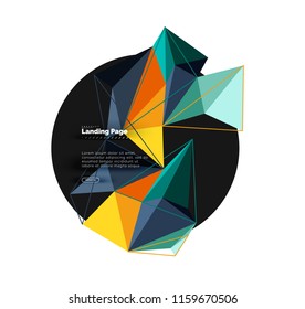 Vector 3d triangle abstract background, polygonal geometric modern design