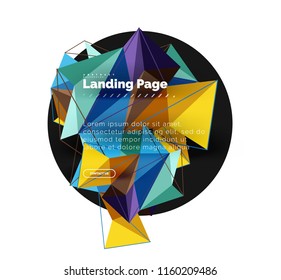 Vector 3d triangle abstract background, polygonal geometric modern design