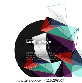 Vector 3d triangle abstract background, polygonal geometric modern design