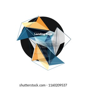 Vector 3d triangle abstract background, polygonal geometric modern design