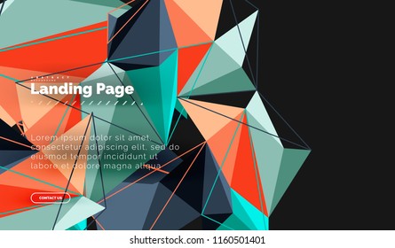 Vector 3d triangle abstract background, polygonal geometric modern design