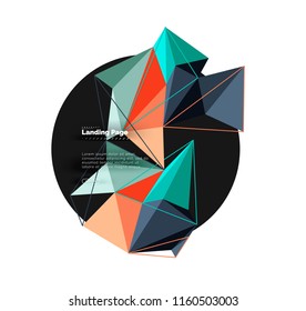 Vector 3d triangle abstract background, polygonal geometric modern design