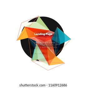 Vector 3d triangle abstract background, polygonal geometric modern design