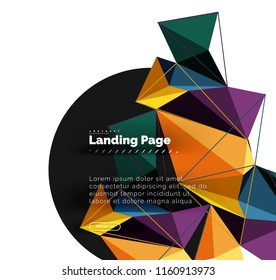 Vector 3d triangle abstract background, polygonal geometric modern design