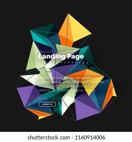 Vector 3d triangle abstract background, polygonal geometric modern design