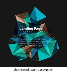 Vector 3d triangle abstract background, polygonal geometric modern design