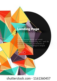 Vector 3d triangle abstract background, polygonal geometric modern design