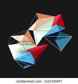 Vector 3d triangle abstract background, polygonal geometric modern design