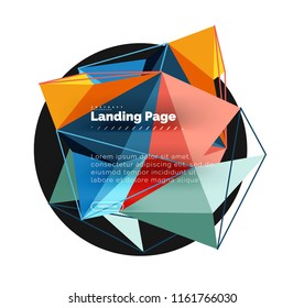 Vector 3d triangle abstract background, polygonal geometric modern design