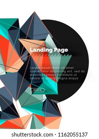 Vector 3d triangle abstract background, polygonal geometric modern design
