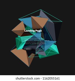 Vector 3d triangle abstract background, polygonal geometric modern design