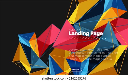Vector 3d triangle abstract background, polygonal geometric modern design