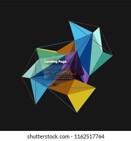 Vector 3d triangle abstract background, polygonal geometric modern design