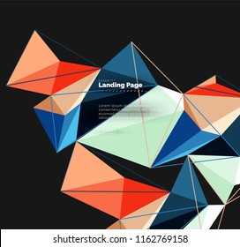 Vector 3d triangle abstract background, polygonal geometric modern design