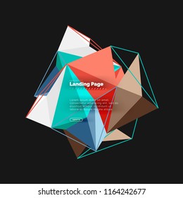 Vector 3d triangle abstract background, polygonal geometric modern design