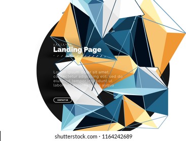 Vector 3d triangle abstract background, polygonal geometric modern design